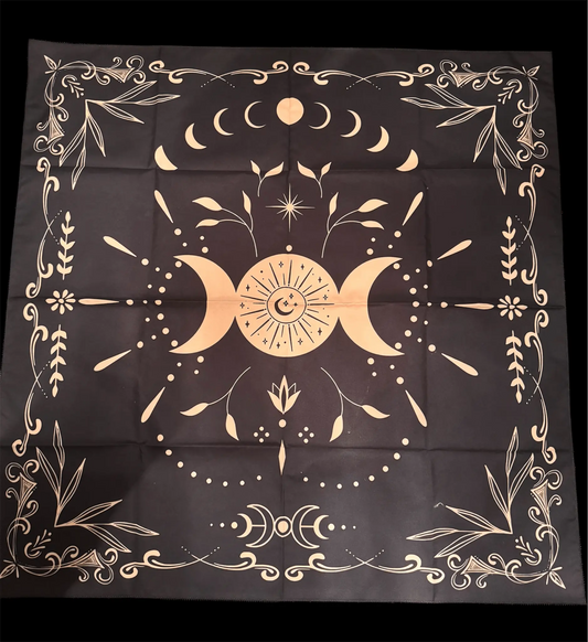 Nappe Mystique 70x70 cm - Design Lunaire pour Une Décoration Enchanteresse - L'écho éternel du feu