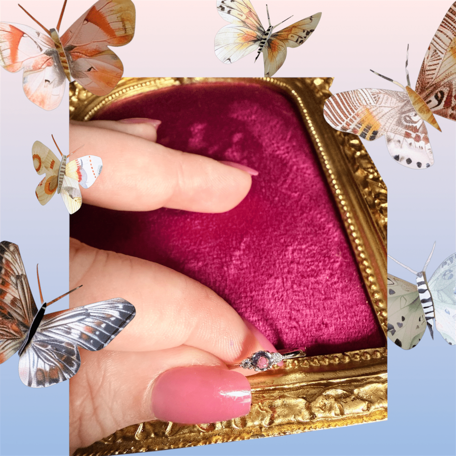 Bague ajustable Argent 925 avec gemme améthyste - L'écho éternel du feu